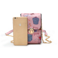 Guangzhou Wholesale Mode Rosa Frauen Damen Lange Kette Sling Bag Cross Body Taschen